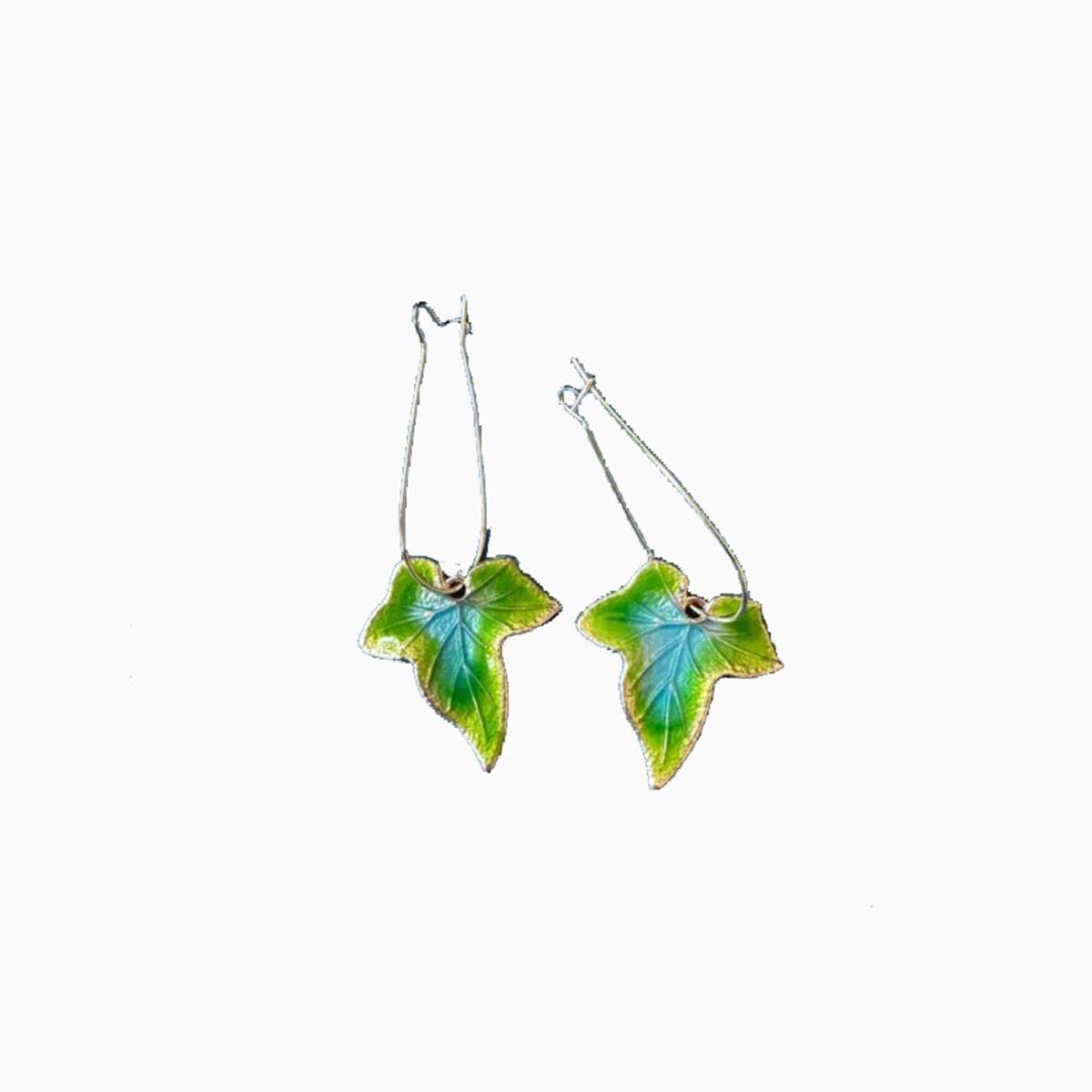 Alloy Leaf Drop Earrings Mid Green One Size Earrings - Tophatter Daily Deals