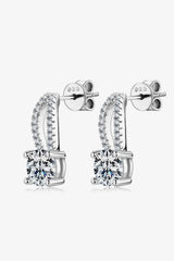 1 Carat Moissanite 925 Sterling Silver Earrings Silver One Size Moissanite - Tophatter Daily Deals
