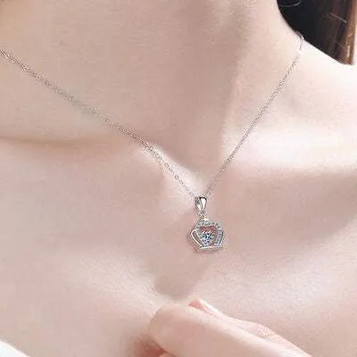 Moissanite Crown 925 Sterling Silver Necklace Moissanite - Tophatter Daily Deals