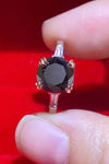 2 Carat Black Moissanite Platinum-Plated Ring Moissanite - Tophatter Daily Deals