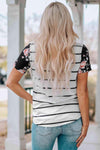 Striped T-Shirt with Patch Pocket Women's T-Shirts - Tophatter Daily Deals