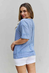 HOPELY Cater 2 You Swiss Dot Reverse Stitch Short Sleeve Top Blouses - Tophatter Daily Deals