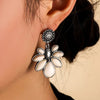 Artificial Turquoise Flower Earrings Earrings - Tophatter Daily Deals