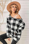 Double Take Plaid Long Sleeve Tunic Sweatshirt Blouses - Tophatter Daily Deals