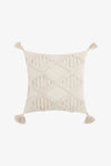 Fringe Decorative Throw Pillow Case Beige Striped Diamonds One Size Decorative Pillowcases - Tophatter Daily Deals