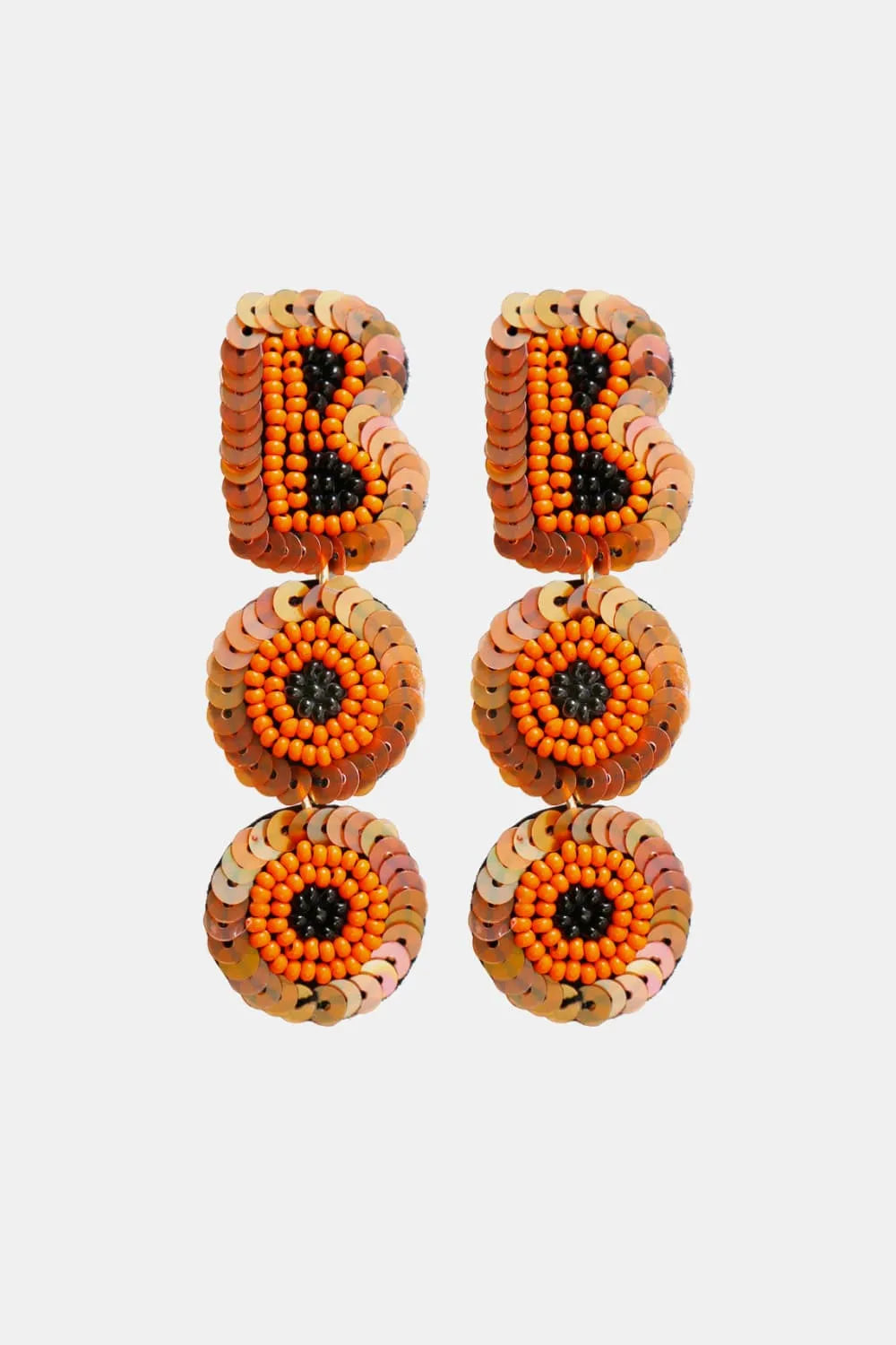 BOO Beaded Dangle Earrings Tangerine One Size Earrings - Tophatter Daily Deals