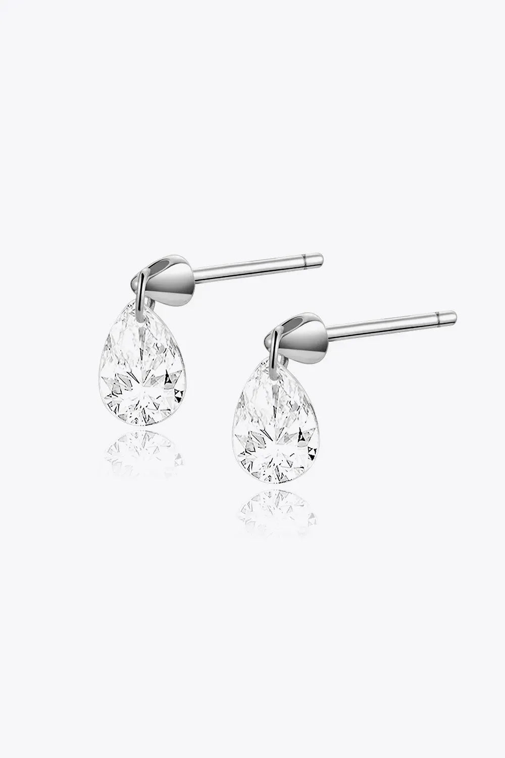 925 Sterling Silver Teardrop Earrings Silver One Size Earrings - Tophatter Daily Deals