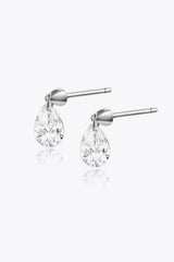 925 Sterling Silver Teardrop Earrings Silver One Size Earrings - Tophatter Daily Deals