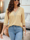 V-Neck Eyelet Blouse Blouses - Tophatter Daily Deals