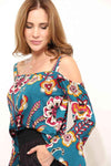 Sew In Love Full Size Floral Cold Shoulder Blouse Blouses - Tophatter Daily Deals