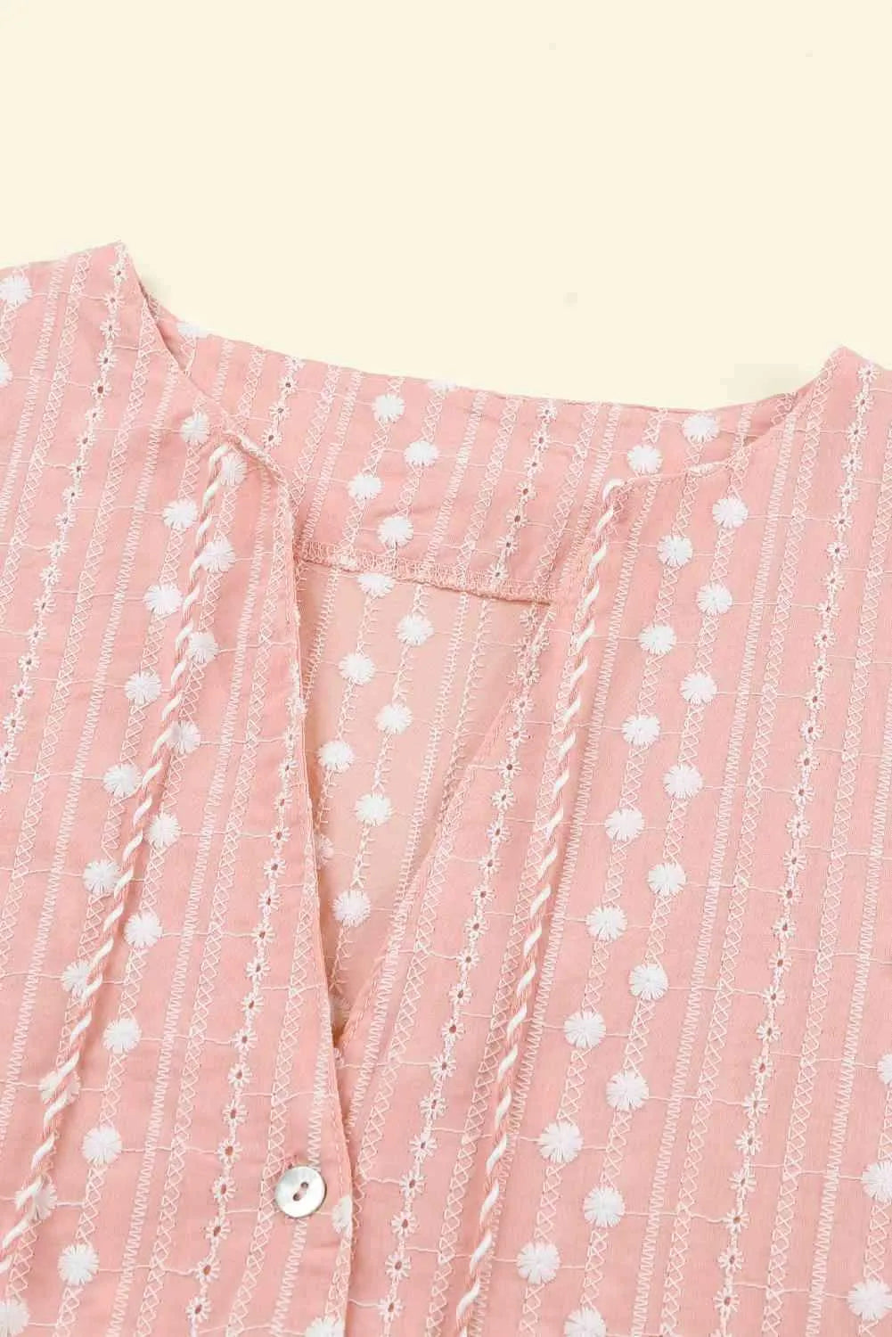 Embroidered Tassel Flounce Sleeve Babydoll Blouse Blouses - Tophatter Daily Deals