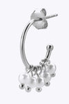 Pearl 925 Sterling Silver C-Hoop Earrings Earrings - Tophatter Daily Deals