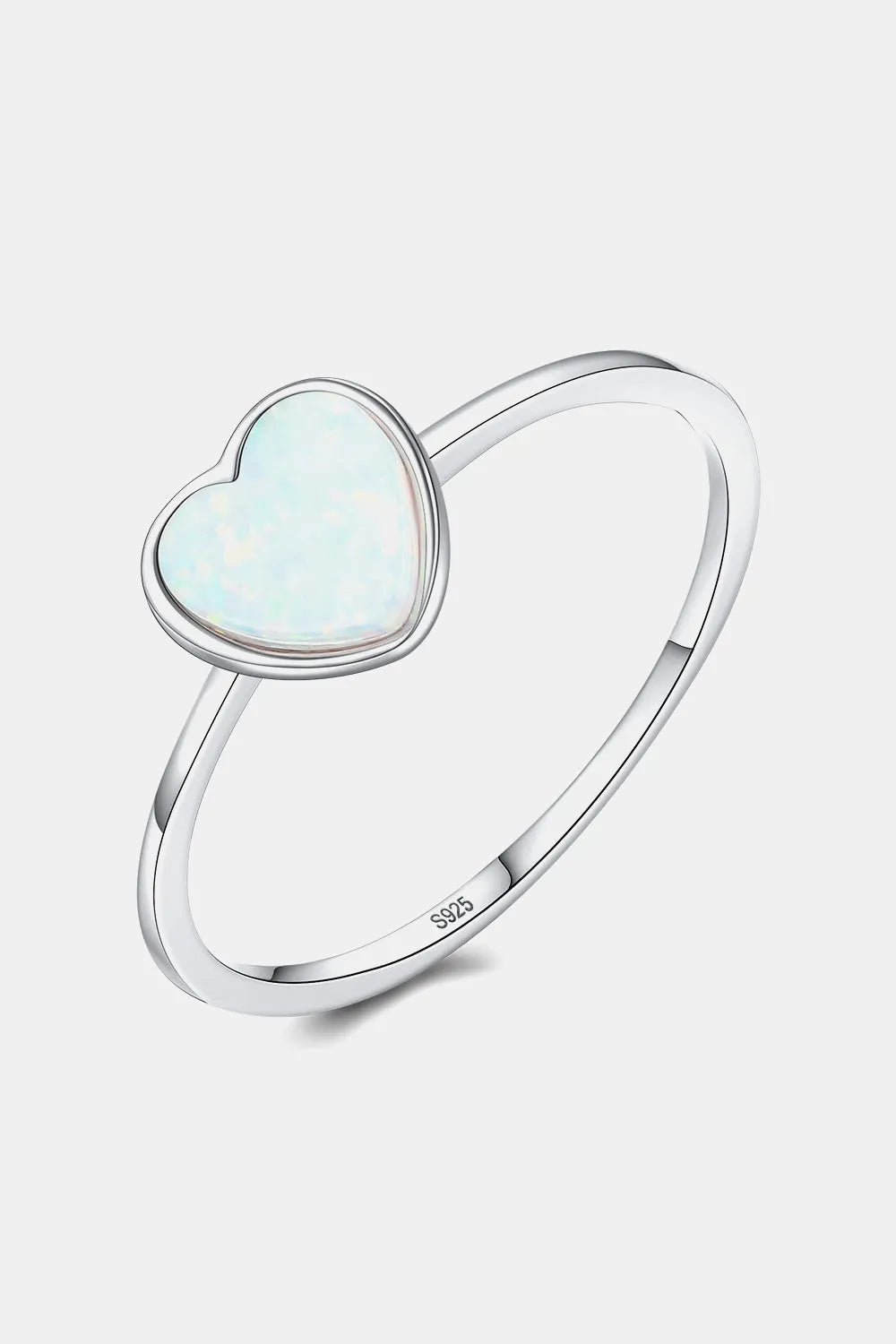 Opal Heart 925 Sterling Silver Ring Opal - Tophatter Daily Deals