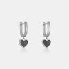 925 sterling silver Heart Drop Earrings Silver One Size Earrings - Tophatter Daily Deals