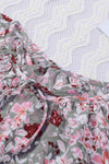 Printed Tie Neck Flounce Sleeve Top Blouses - Tophatter Daily Deals
