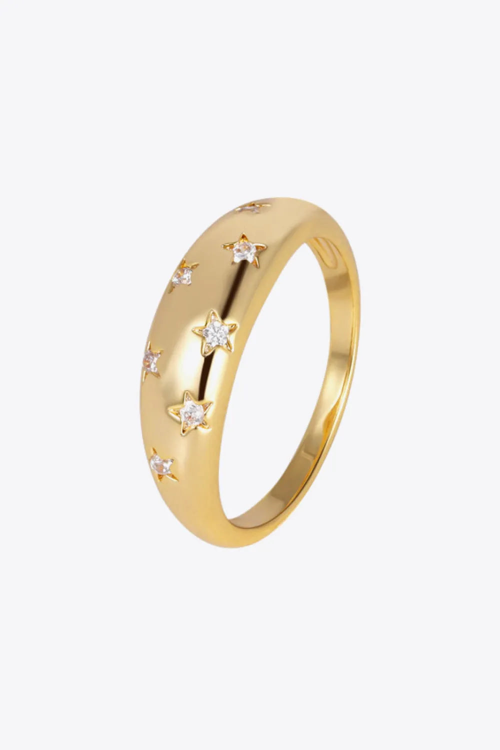 Inlaid Zircon Star Ring Gold Rings - Tophatter Daily Deals