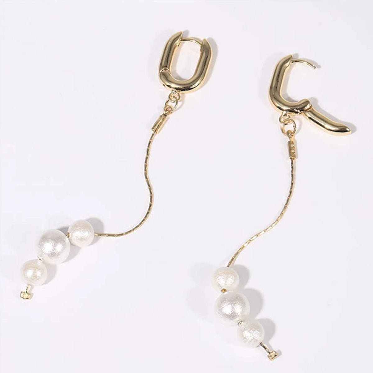 Gold-Plated Pearl Bar Earrings Earrings - Tophatter Daily Deals