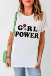 GIRL POWER Rose Graphic Tee Shirt Women's T-Shirts - Tophatter Daily Deals