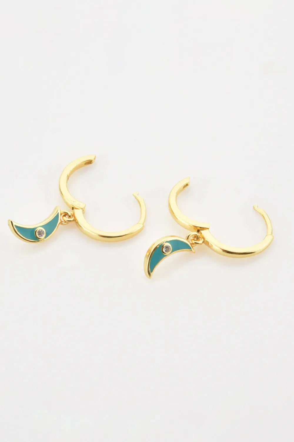 Zircon Moon Drop Huggie Earrings Earrings - Tophatter Daily Deals