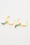 Zircon Moon Drop Huggie Earrings Earrings - Tophatter Daily Deals