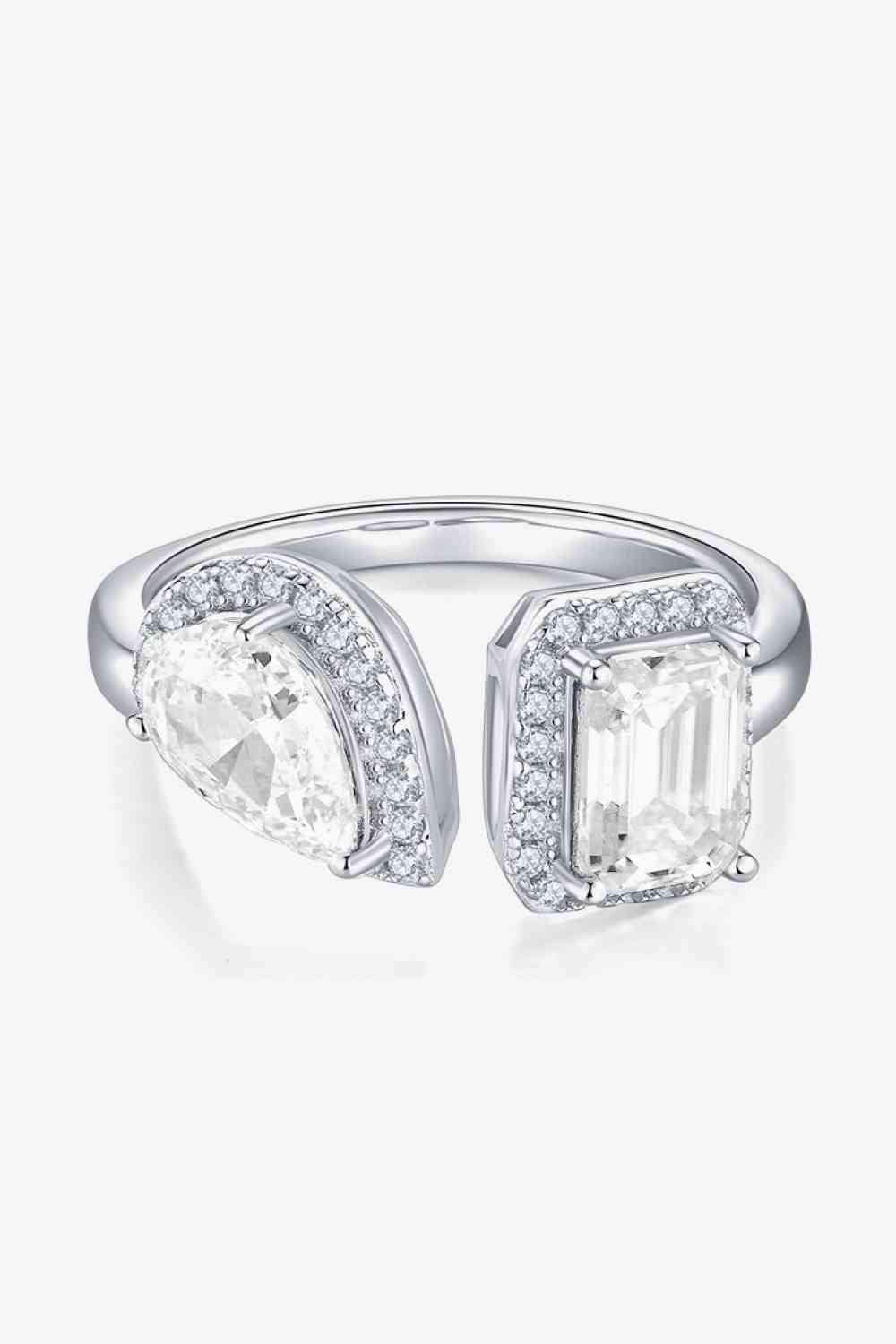 1 Carat Moissanite 925 Sterling Silver Open Ring Moissanite - Tophatter Daily Deals