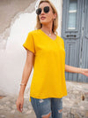 V-Neck Short Sleeve T-Shirt Women's T-Shirts - Tophatter Daily Deals