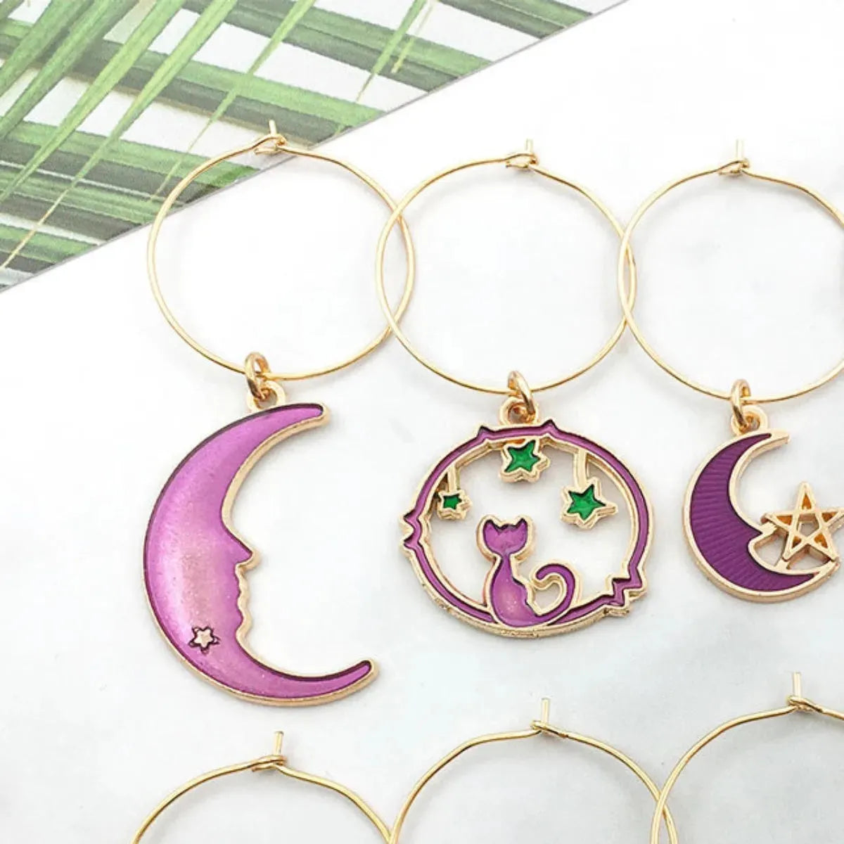 8-Piece Alloy Wine Glass Charm Earrings Earrings - Tophatter Daily Deals