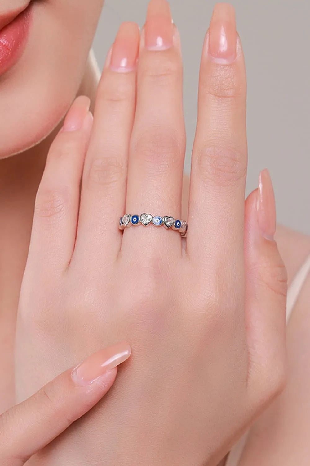 925 Sterling Silver Heart Shape Zircon Ring Rings - Tophatter Daily Deals