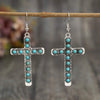 Artificial Turquoise Cross Shape Earrings Silver One Size Earrings - Tophatter Daily Deals