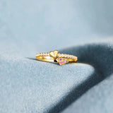 18K Gold-Plated 925 Sterling Silver Double-Layered Ring Rings - Tophatter Daily Deals
