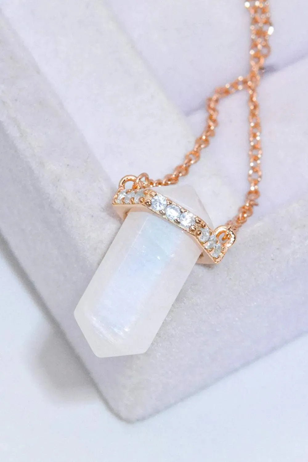 Natural Moonstone Chain-Link Necklace Moonstone - Tophatter Daily Deals