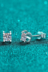 Limitless Love 1 Carat Moissanite Stud Earrings Silver One Size Moissanite - Tophatter Daily Deals