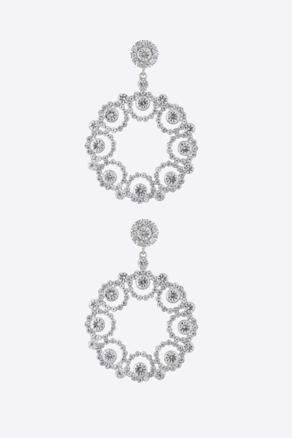 Alloy Rhinestone Round Drop Earrings Earrings - Tophatter Daily Deals