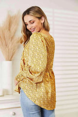 HEYSON Full Size V-Neck Floral Satin Top Blouses - Tophatter Daily Deals