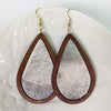 Teardrop Shape Wooden Dangle Earrings Style G One Size Earrings - Tophatter Daily Deals