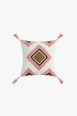 Geometric Graphic Tassel Decorative Throw Pillow Case Diamond Square One Size Decorative Pillowcases - Tophatter Daily Deals
