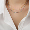 Beaded Titanium Steel Double-Layered Necklace Necklaces - Tophatter Daily Deals