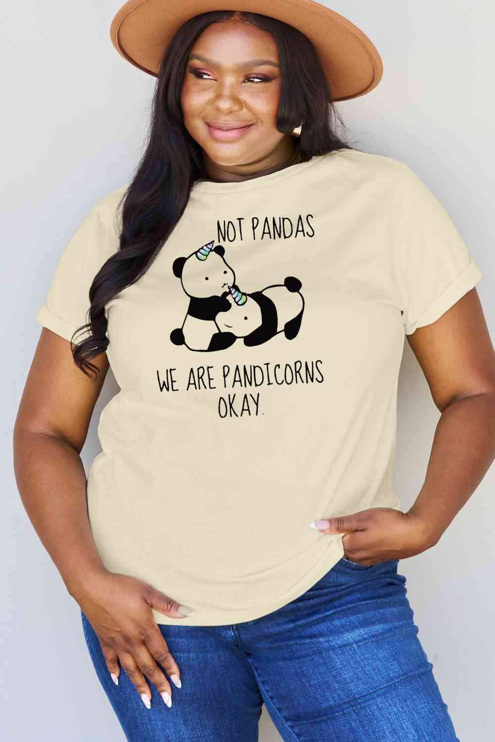 Simply Love Full Size Pandicorn Graphic Cotton T-Shirt Women's T-Shirts - Tophatter Daily Deals