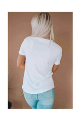 Letter Graphic Round Neck T-Shirt Women's T-Shirts - Tophatter Daily Deals