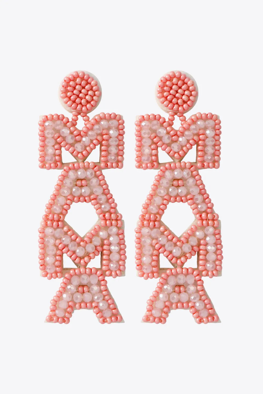 Fashion Beaded Earrings Blush Pink One Size Earrings - Tophatter Daily Deals