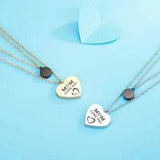 Stainless Steel Double-Layered Heart Pendant Necklace Necklaces - Tophatter Daily Deals