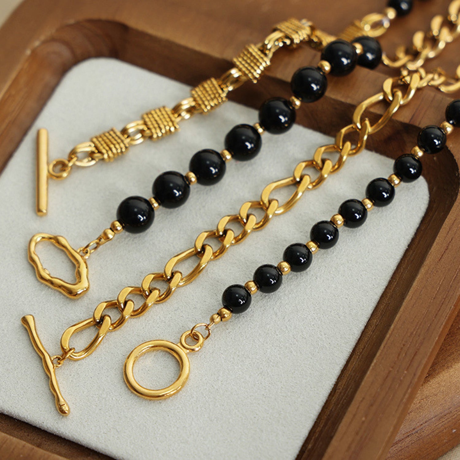 Bead Detail 18K Gold-Plated Necklace Necklaces - Tophatter Daily Deals