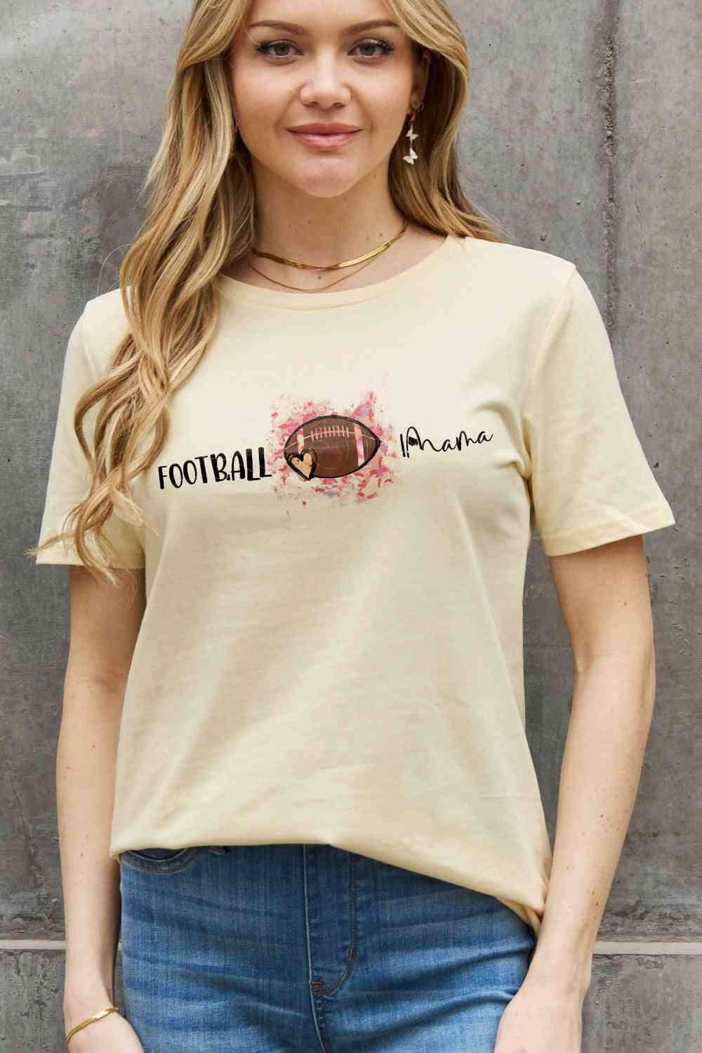 Simply Love Full Size FOOTBALL MAMA Graphic Cotton Tee Women's T-Shirts - Tophatter Daily Deals