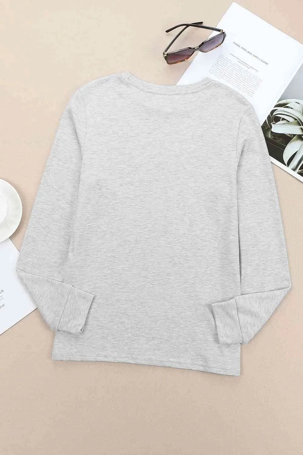Letter Graphic Long Sleeve Tee Women's T-Shirts - Tophatter Daily Deals