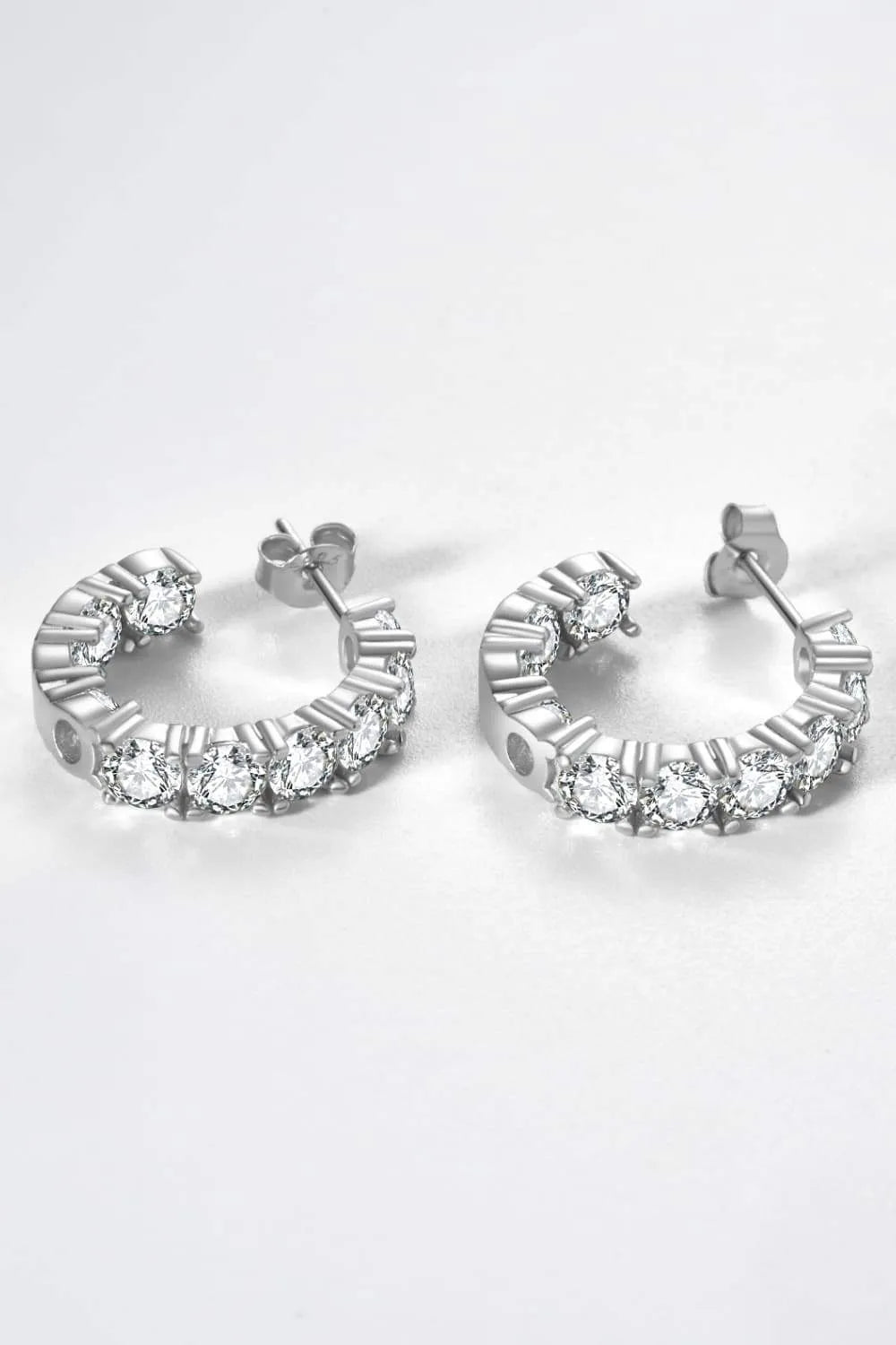 Inlaid Zircon C-Hoop Earrings Earrings - Tophatter Daily Deals