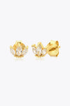 925 Sterling Silver Zircon Decor Stud Earrings Earrings - Tophatter Daily Deals