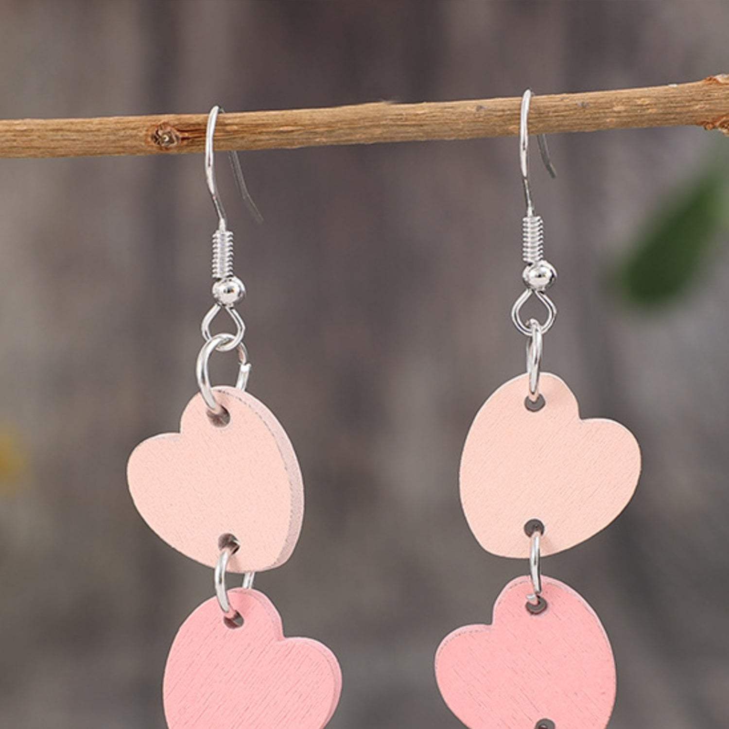 Heart Wood Dangle Earrings Earrings - Tophatter Daily Deals