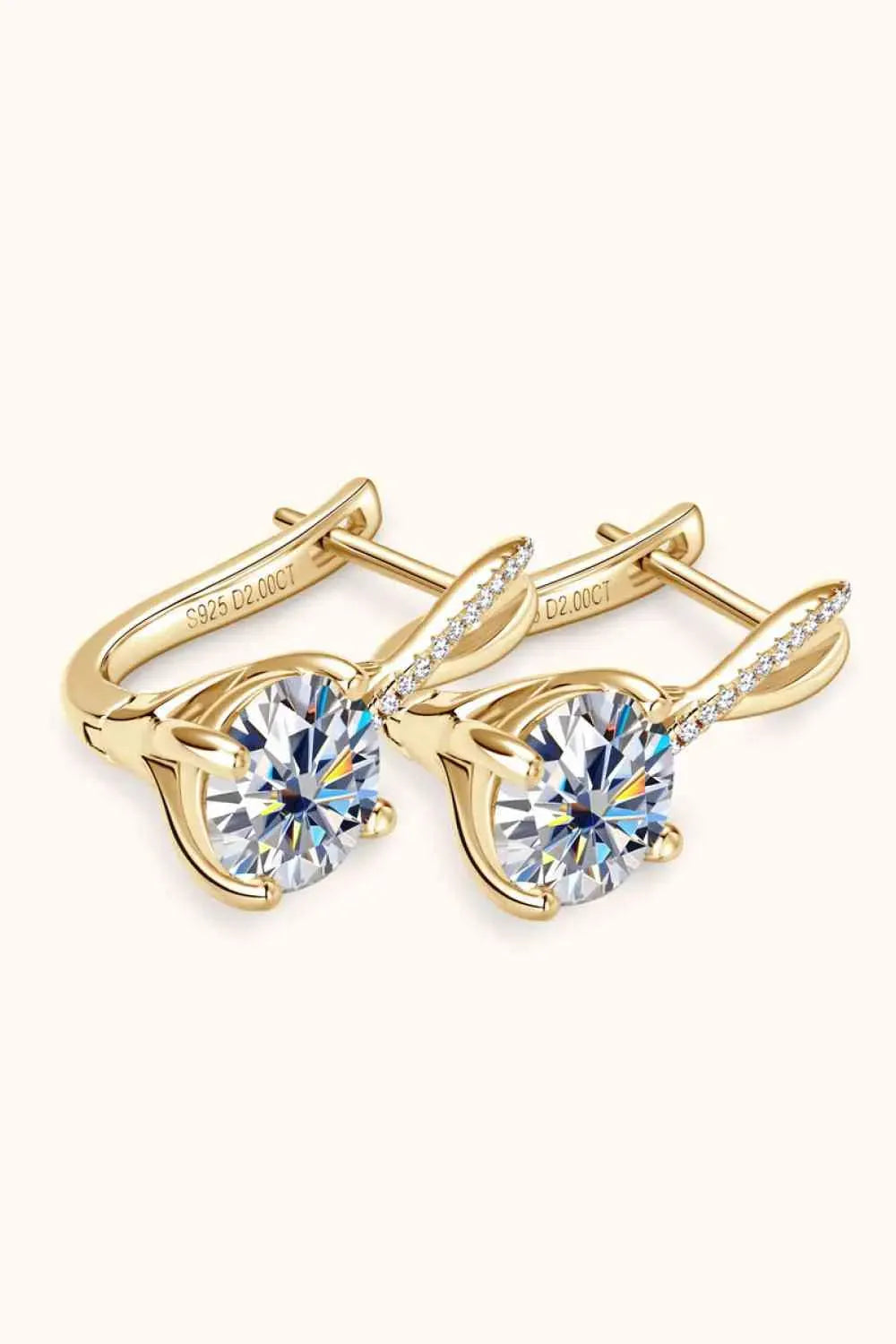 4 Carat Moissanite 925 Sterling Silver Earrings Moissanite - Tophatter Daily Deals