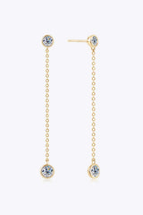 Adored Moissanite Chain Earrings Gold One Size Moissanite - Tophatter Daily Deals
