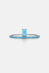 925 Sterling Silver Artificial Turquoise Ring Sky Blue Rings - Tophatter Daily Deals